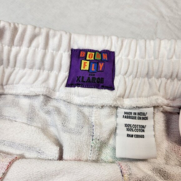 Born Fly Mens Size XL Fly Show Fleece Short Cotton White NWT --15 - Picture 10 of 11